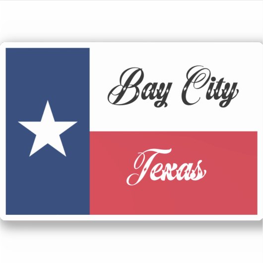 Vlag van Bay City Texas Sticker (Voorkant)