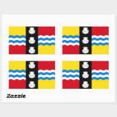 Vlag van Bedfordshire rechthoekige sticker (Vel)