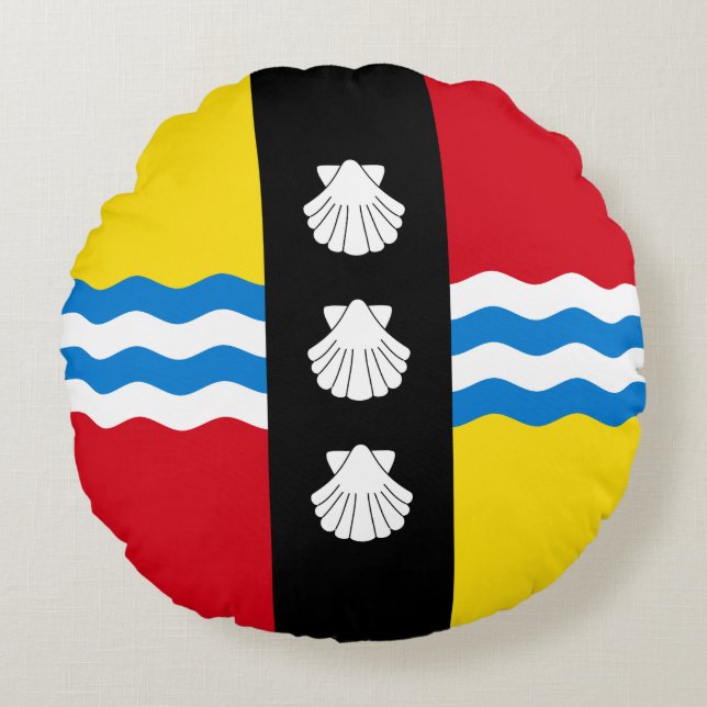 Vlag van Bedfordshire Round Pillow Rond Kussen (Voorkant)