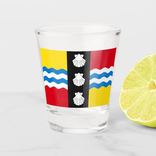 Vlag van Bedfordshire Shot Glass Shot Glas (Voorkant)