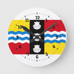 Vlag van Bedfordshire Square Wall Clock Ronde Klok