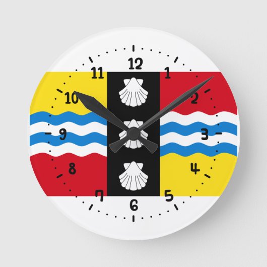 Vlag van Bedfordshire Square Wall Clock Ronde Klok (Voorkant)