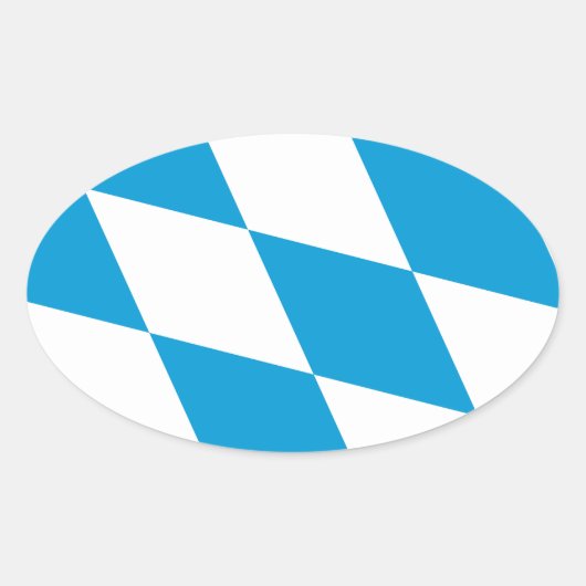 Vlag van Beieren, DUITSLAND Ovale Sticker (Voorkant)