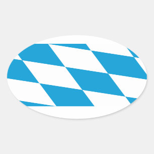 Vlag van Beieren, DUITSLAND Ovale Sticker