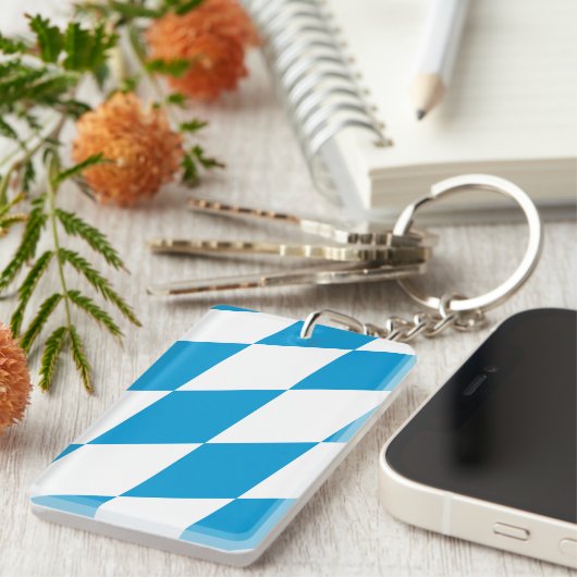 Vlag van Beieren, DUITSLAND Sleutelhanger (Voorkant Rechts)