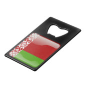 Vlag van Belarus Creditkaart Flessenopener (Achterkant Gekanteld)