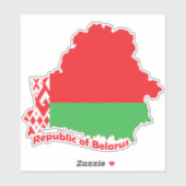 Vlag van Belarus in de landkaart Sticker (Vel)