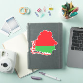 Vlag van Belarus in de landkaart Sticker (iPad Cover)