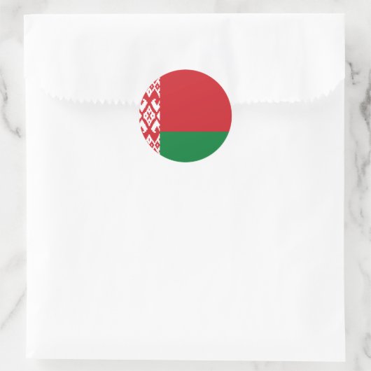 Vlag van Belarus Ronde Sticker (Tas)