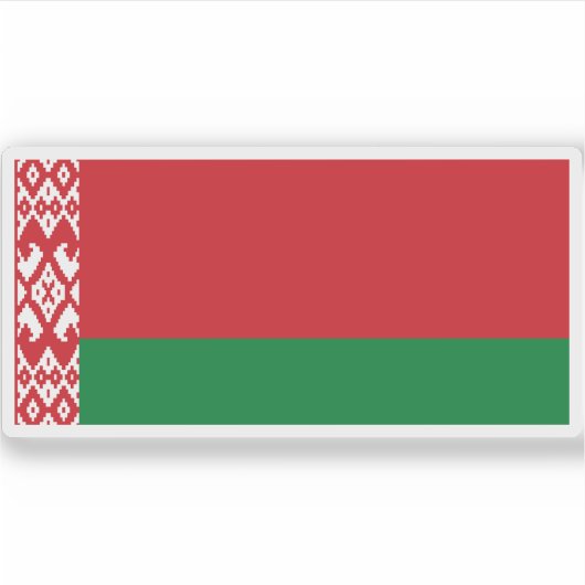 Vlag van Belarus Sticker (Voorkant)