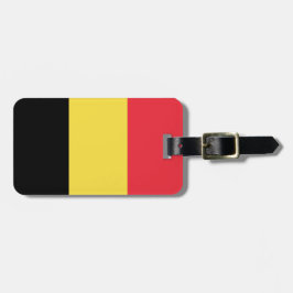 Vlag van België Bagagelabel met lederriem