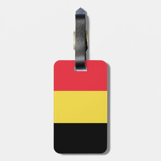 Vlag van België Bagagelabel met lederriem (Achterkant verticaal)