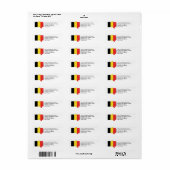 Vlag van BELGIË | Belgisch hoofdartikel Etiket (Full Sheet)
