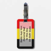 Vlag van België Easy ID Personal Bagagelabel (Achterkant verticaal)