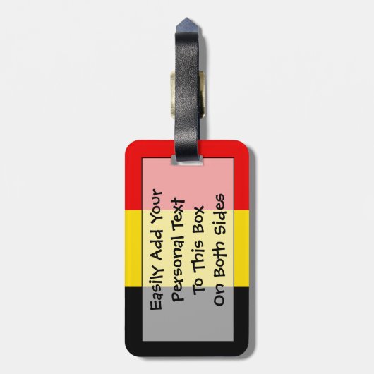 Vlag van België Easy ID Personal Bagagelabel (Achterkant verticaal)