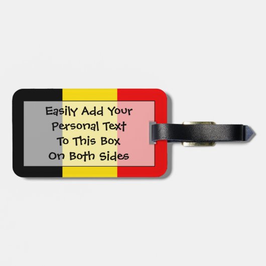 Vlag van België Easy ID Personal Bagagelabel (Achterkant horizontaal)