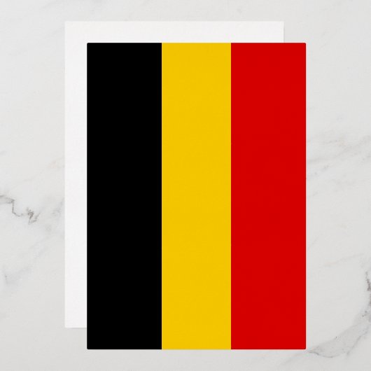 Vlag van België Folie Uitnodiging (Voorkant / Achterkant)