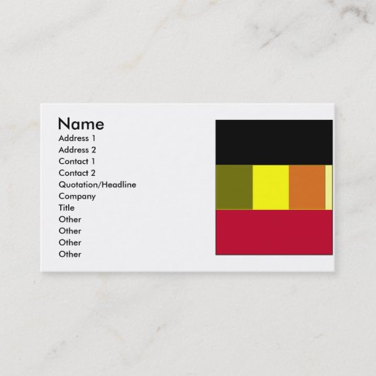 Vlag van België gestreept Visitekaartje (Voorkant)