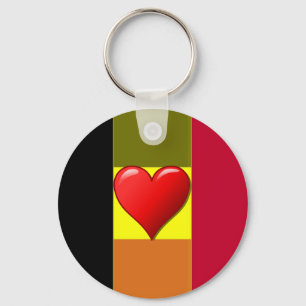 Vlag van België gestripte hoofdketen Sleutelhanger