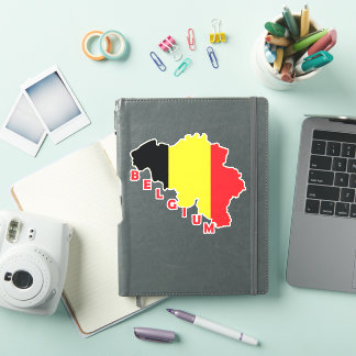 Vlag van België in de landkaart Sticker