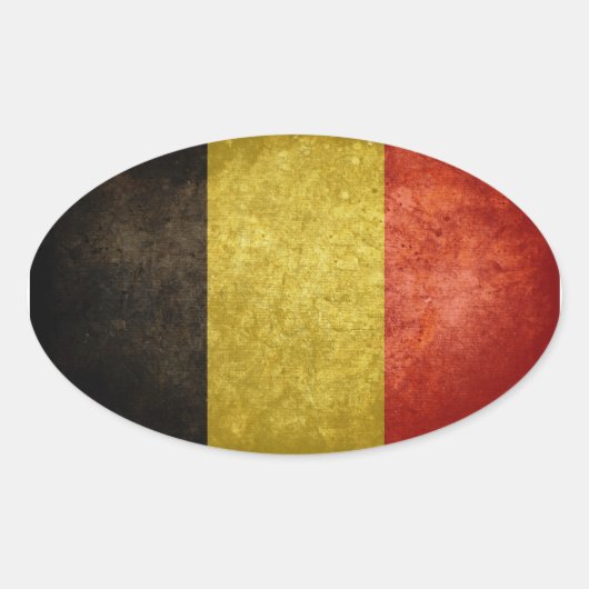 Vlag van België Ovale Sticker (Voorkant)