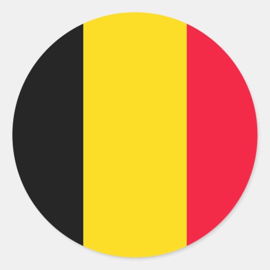 Vlag van België Ronde Sticker (Voorkant)