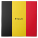 Vlag van België Tegeltje<br><div class="desc">Vlag van België,  voorzien van een etiket</div>
