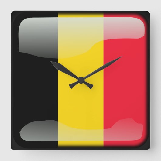 Vlag van België Vierkante Klok (Voorkant)