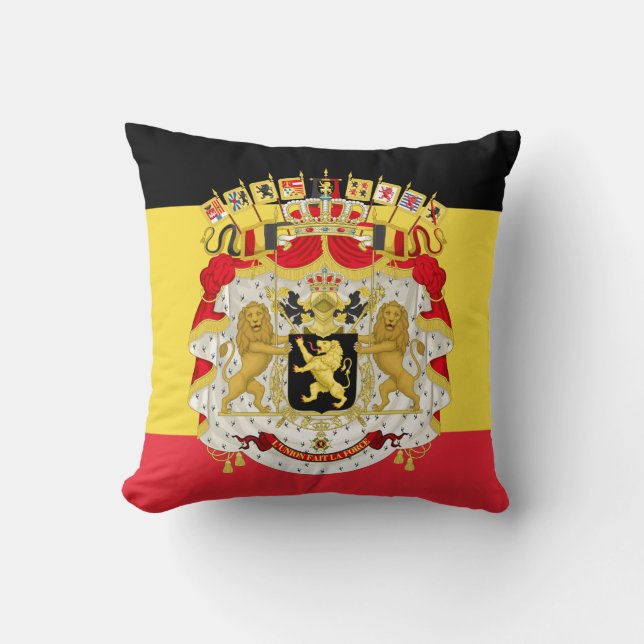 Vlag van België zwart-wit rood Kussen (Voorkant)