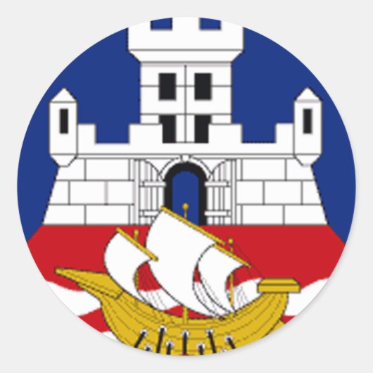 Vlag van Belgrado Ronde Sticker (Voorkant)