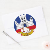 Vlag van Belgrado Ronde Sticker (Envelop)