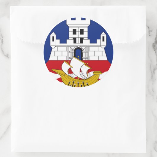 Vlag van Belgrado Ronde Sticker (Tas)