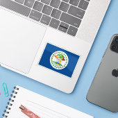 Vlag van Belize (1950-1981) Sticker (Laptop met iPhone)