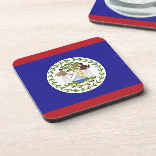 Vlag van Belize Bier Onderzetter (Linkerzijde)