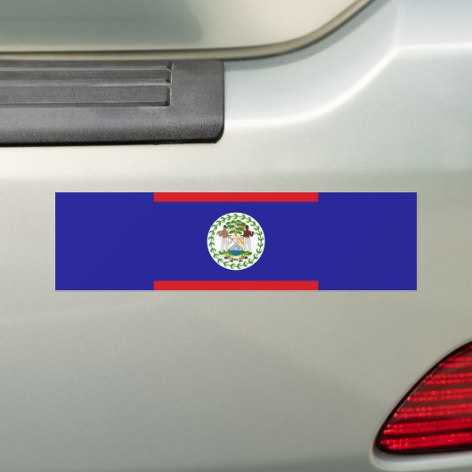 Vlag van Belize Bumpersticker (Op auto)