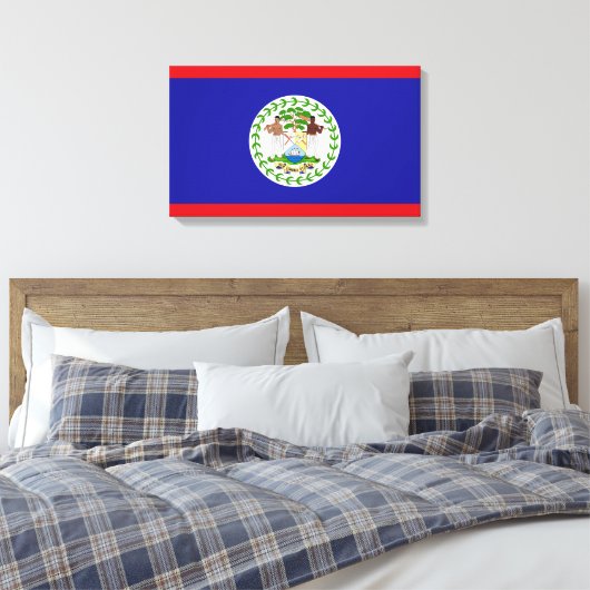 Vlag van Belize Canvas Afdruk (Insitu (Slaapkamer))