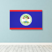 Vlag van Belize Canvas Afdruk (Insitu (Houten vloer))