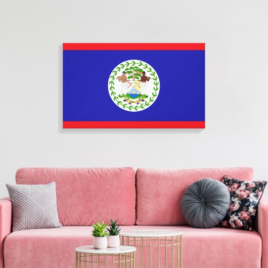 Vlag van Belize Canvas Afdruk (Insitu (Woonkamer))