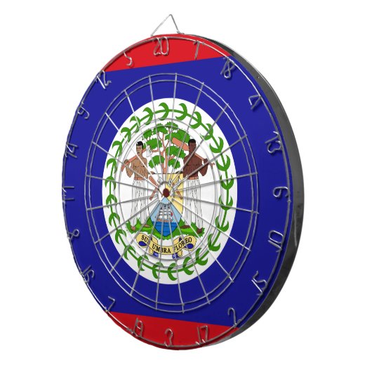 Vlag van Belize Dartbord (Voorkant Rechts)