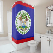 Vlag van Belize Douchegordijn (In situ)