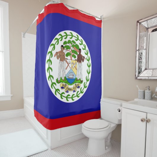 Vlag van Belize Douchegordijn (In situ)