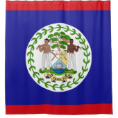 Vlag van Belize Douchegordijn (Voorkant)