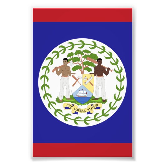 Vlag van Belize Foto Afdruk (Voorkant)