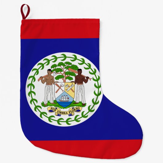 Vlag van Belize Grote Kerstsok (Voorkant)