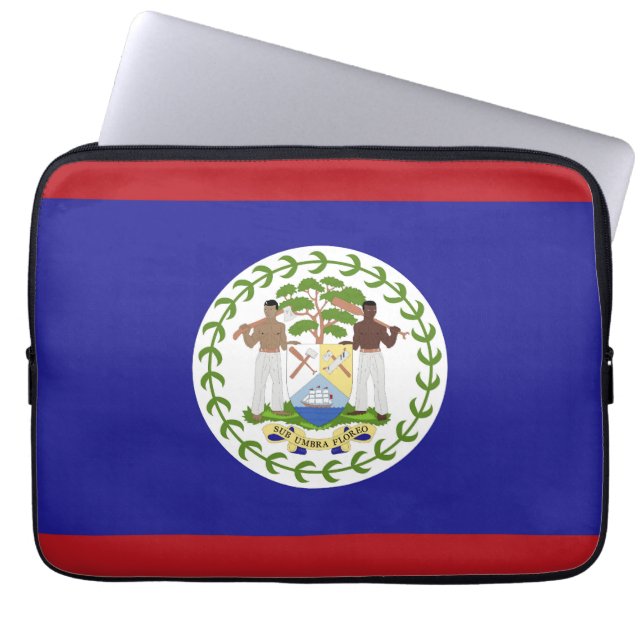 Vlag van Belize Laptop Sleeve (Voorkant)