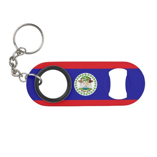Vlag van Belize Mini Flessenopener (Voorkant (Horizontaal))
