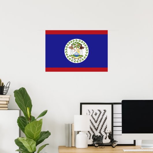 Vlag van Belize Poster (Thuiskantoor)