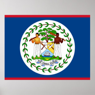 Vlag van Belize Poster