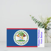 Vlag van Belize, Prettige feestdagen uit Belize Feestdagenkaart (Staand voorkant)