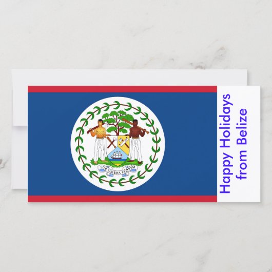 Vlag van Belize, Prettige feestdagen uit Belize Feestdagenkaart (Voorkant)